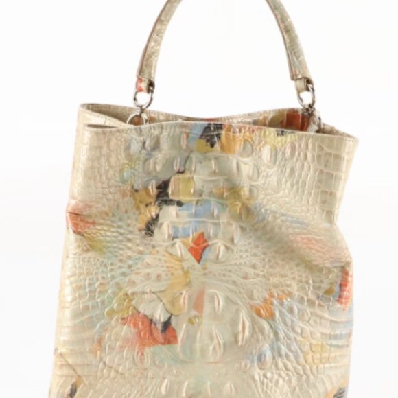 Brahmin Amelia Two-Way Bucket Bag in Oasis Melbourne Croc Embossed Leather - Picture 3 of 9